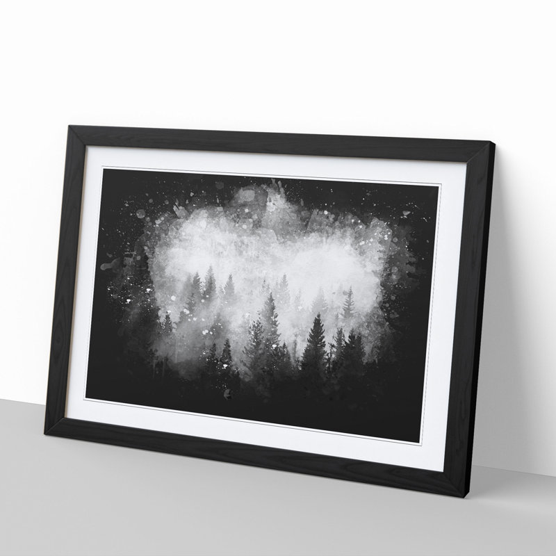The Misty Forest - Picture Frame Graphic Art, 65cm H x 90cm W x 2cm D, Black Framed