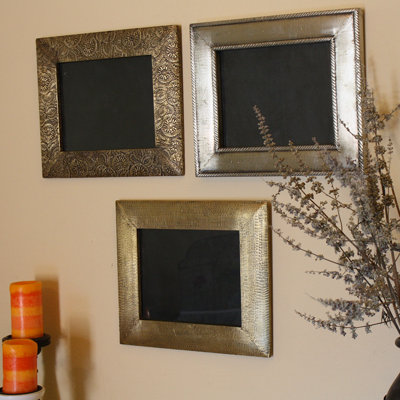 Rickman Brass Metal Embossed Picture Frame - Set of 3