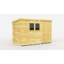 11ft x 7ft Pent Shed - Double Door with Windows