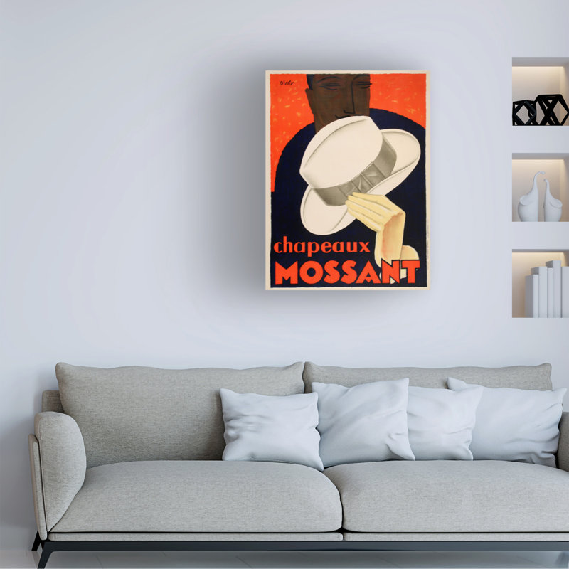 Art sur toile Marcus Jules Chapeaux Mossant, H 19 po x l 14 po