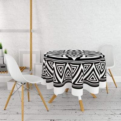 Elegant Round Tablecloth, 100% Polyester, 63.0 inches Diameter | 3D Printed Design, Machine Washable at 86°F | Perfect for Dining Room, Weddings & Special Occasions, Durable and Stylish Decoration