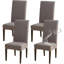 Housses de chaises de salle à manger - Gris foncé - Ensemble de 4, spandex, imperméables, pour la salle à manger, l'hôtel ou le restaurant