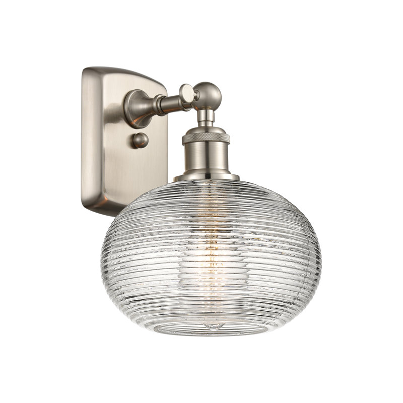 Applique murale 1 lumière Ballston Jerard, Nickel satiné, H 9,25 po x l 8 po x P 8,13 po