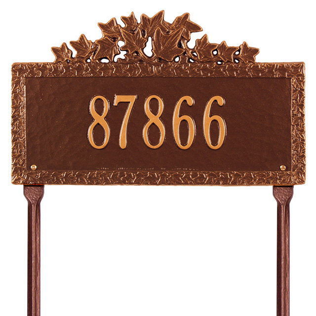 Plaque d'adresse sur 1 ligne Ivy, Cuivre antique, Oui