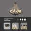 Lustre rustique industriel en fer noir et doré de style campagnard pour salle à manger-122425736