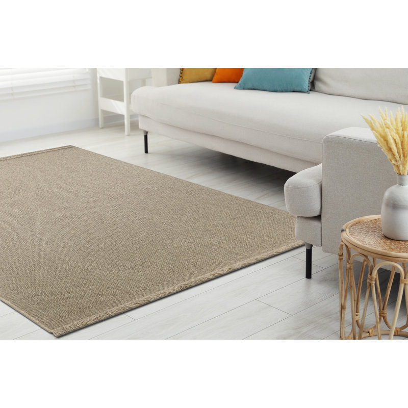 Pillucere Solid Colour Wool Flatweave Area Rug, Rectangular 80 x 150 cm