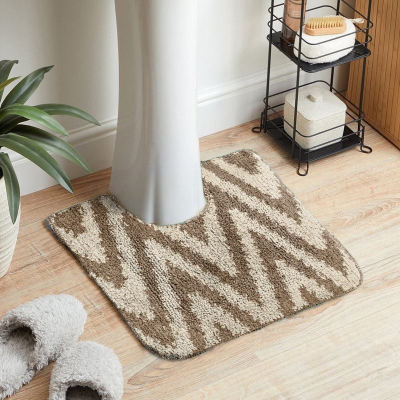 Sedric Polypropylene Plastic Non-Slip Bath Mat, Beige