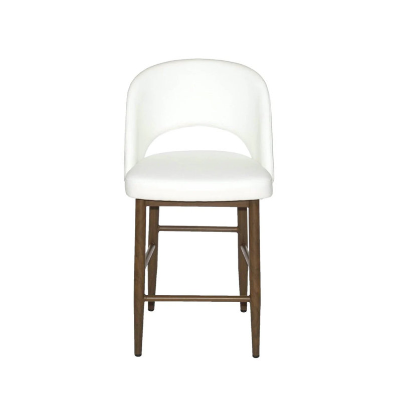 Paul Leather Counter Stool, White, 3