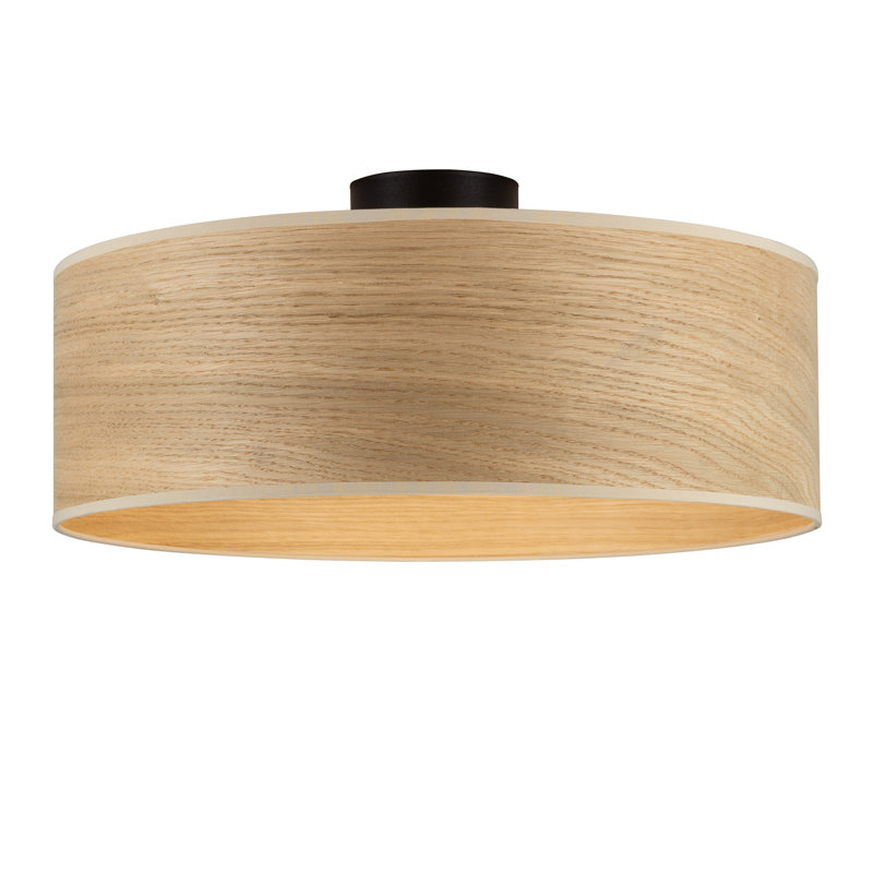 Tsuri Wood Semi Flush Mount, Oak, 15cm H x 45cm W x 10cm D