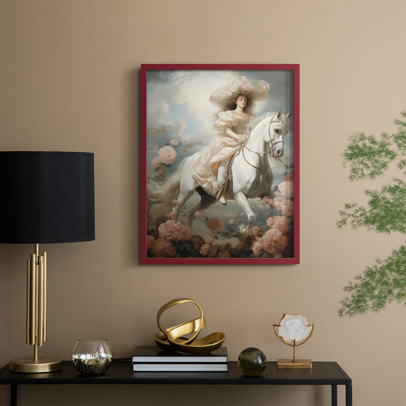 Reproduction encadrée WOMEN Series CMLXII - bois massif, H 15 po x l 12 po, Rouge