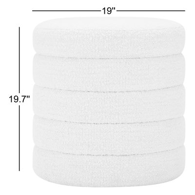 Neroli Upholstered Round Storage Ottoman