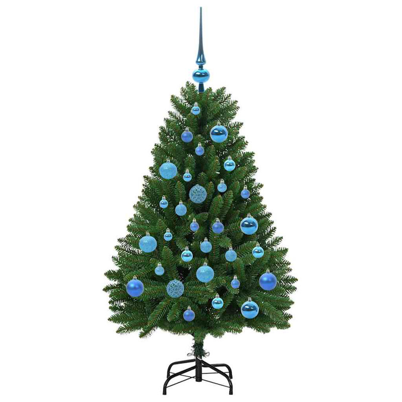 Artificial Christmas Tree with Stand Green PVC and Metal, 3.94 ft