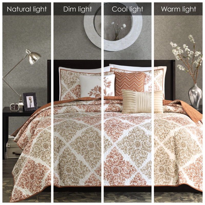 Full Blue Microfiber Reversible Quilt Set