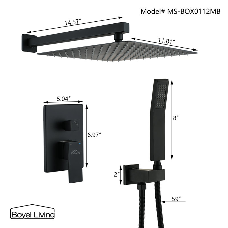 All-In-One Kit with Rough in-Valve, Matte Black
