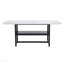 Table de salle à manger 71 po x 35,4 po en MDF texturé blanc avec plateau de rangement 43,3 po x 19,7 po