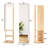 Solid Wood Full - Length Mirror With 360 Rotation And Storage Hook, Suitable For Clothing Store Hook Storage, Corridor