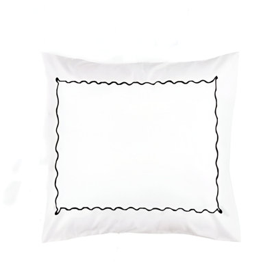 Ava 400TC Cotton Scallop Embroidery Sateen Solid Pillow Sham