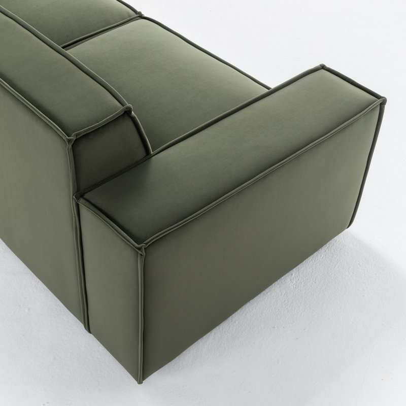 Canapé modulaire 4 pièces Shonnard, Mélange de coton vert