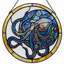 Vitrail de fenêtre teint 7,8 po Octopus-1376513510