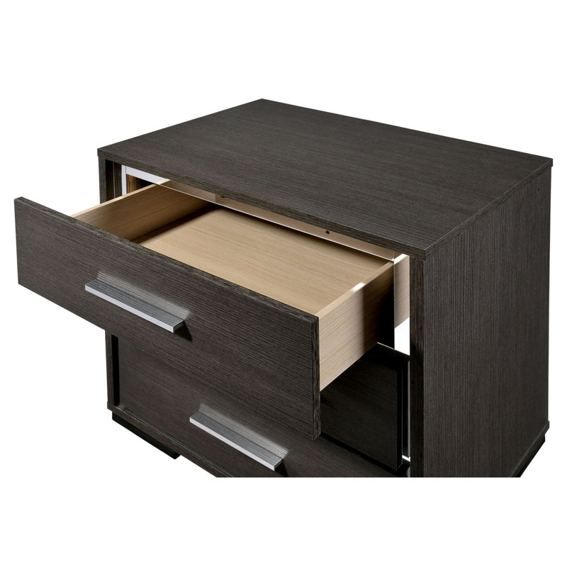 Ensemble commode et table de chevet en bois 2 pièces Cayer Abbagail