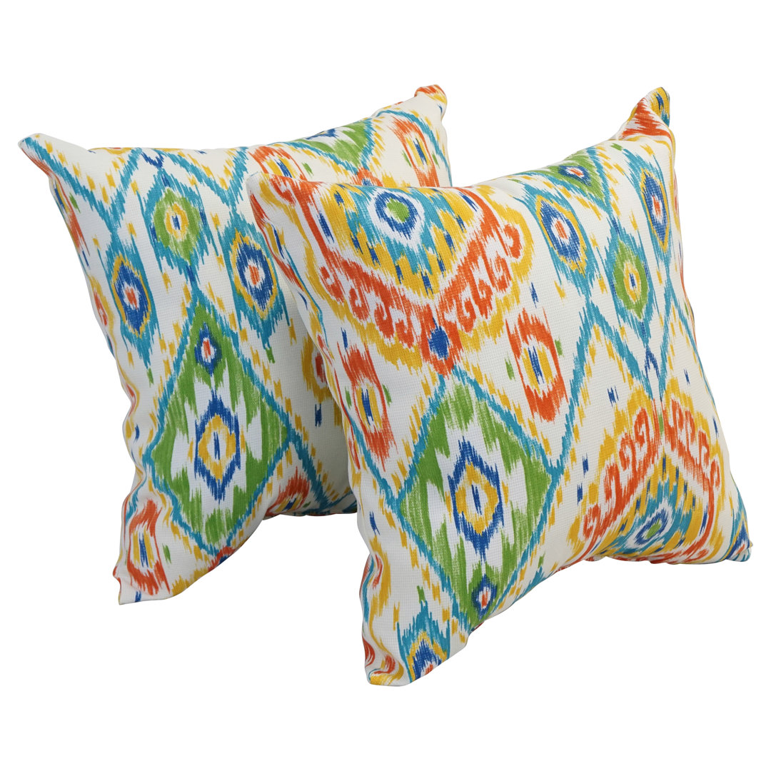 Outdoor Cushion Collection Indoor/Outdoor Damask Throw Pillow (Set of 2) Blazing Needles 