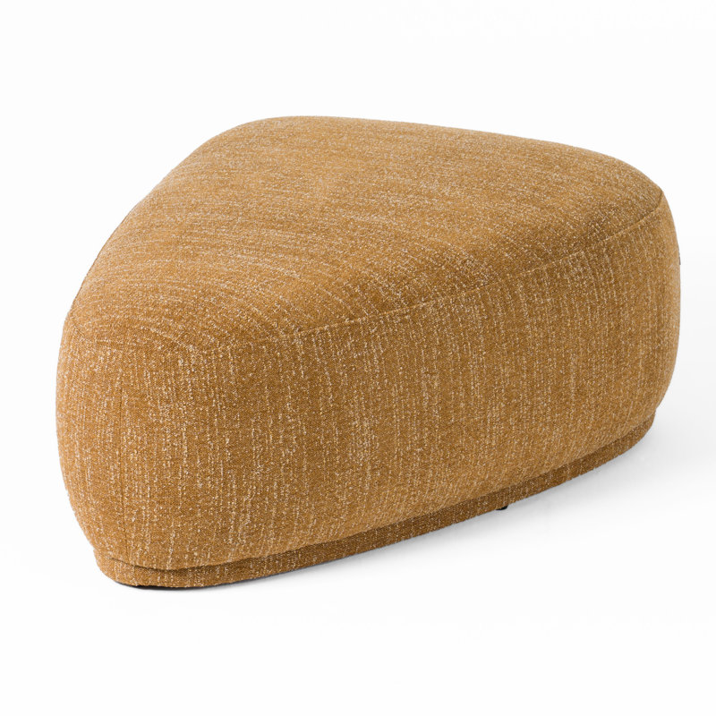 Kartikeya Upholstered Ottoman, Mustard 100% Polyester