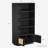 Boho Bookcase With Rattan Doors, 5 Tier Bookshelf-11763968