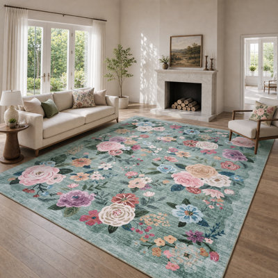 Tapis sauge doux et lavable doux avec envers antidérapant pour le salon et la chambre à coucher