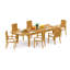 Ensemble de salle à manger 13 pièces en bois de teck de qualité A: table rectangulaire à double extension Caranas de 122 po et chaises empilables Ansari # 11GO2912-112322039