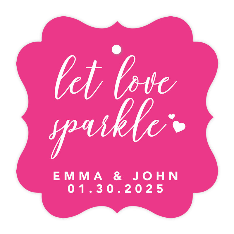 Cadre personnalisé sur mesure Let Love Sparkle, Fuchsia