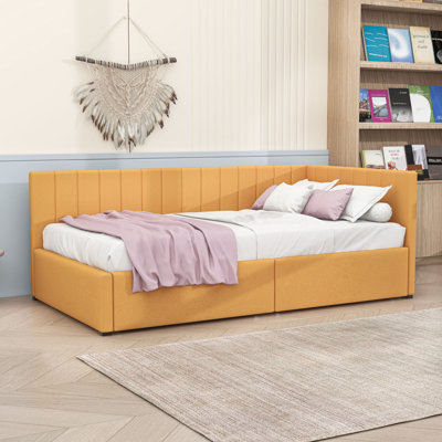 2 Drawers Upholstered Twin Daybed with Sturdy Slats by Latitude Run