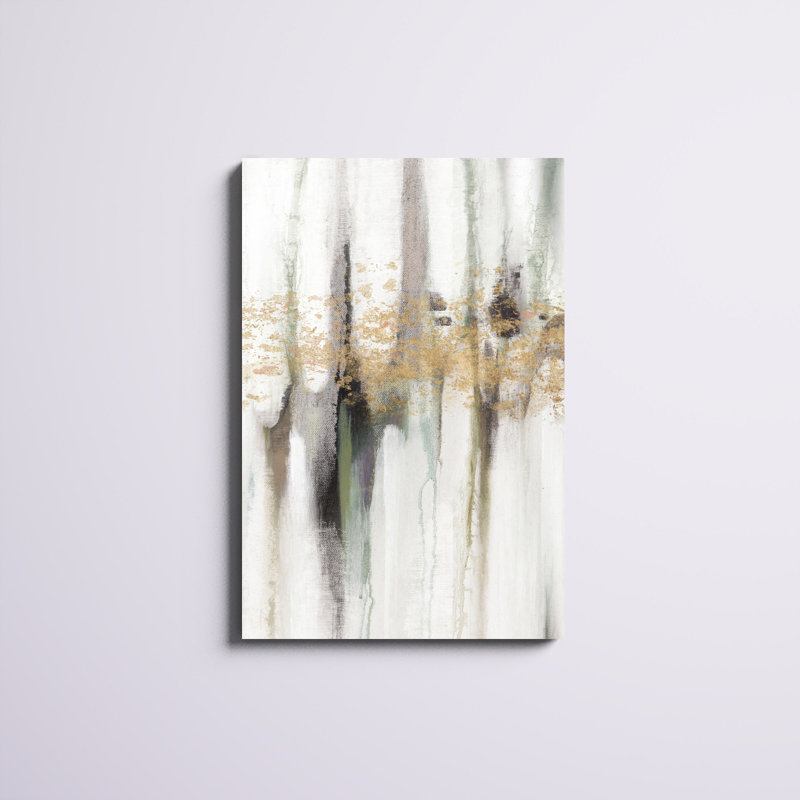 «FaIIing Gold Leaf I», peinture sur toile, H 36 po x l 24 po