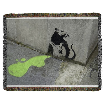 Banksy Graffiti Hand Woven Throw Blanket