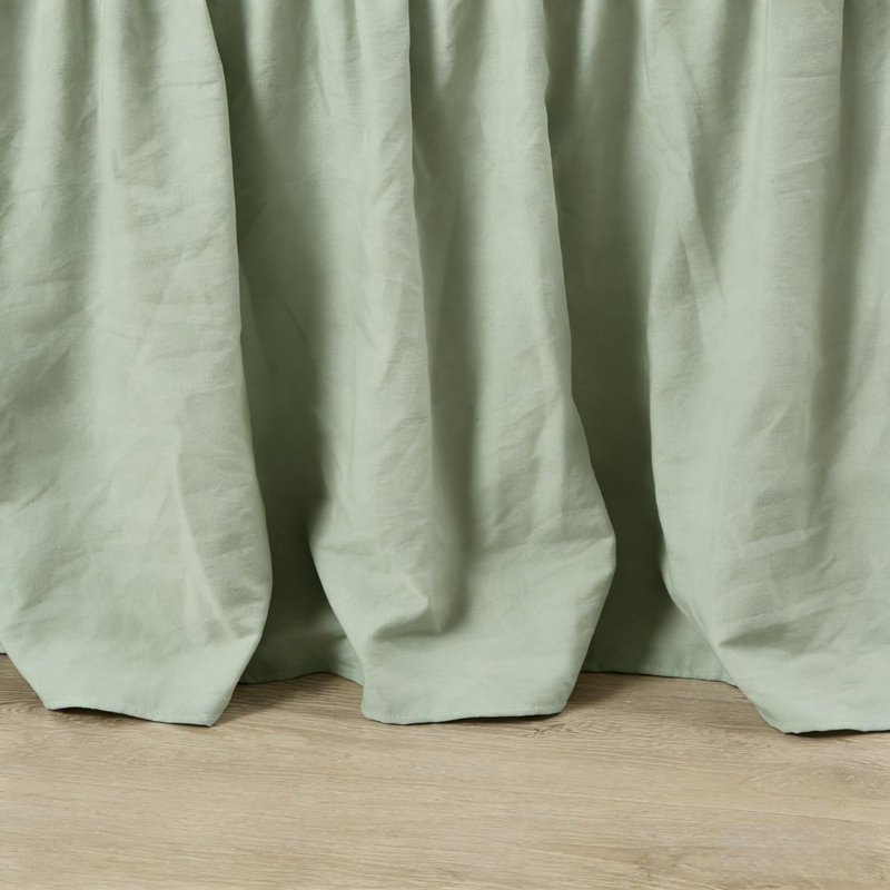 King Size Wrap-Around Elastic Bed Skirt, Matcha Green