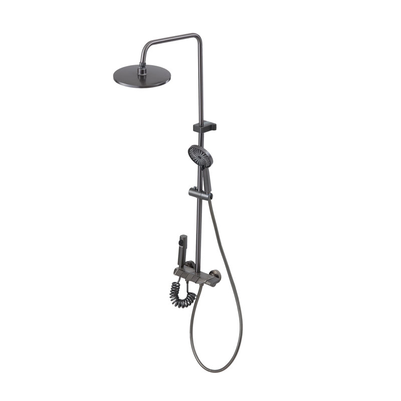 Wall-Mount Bathroom Piano-Key Panel Shower System Set