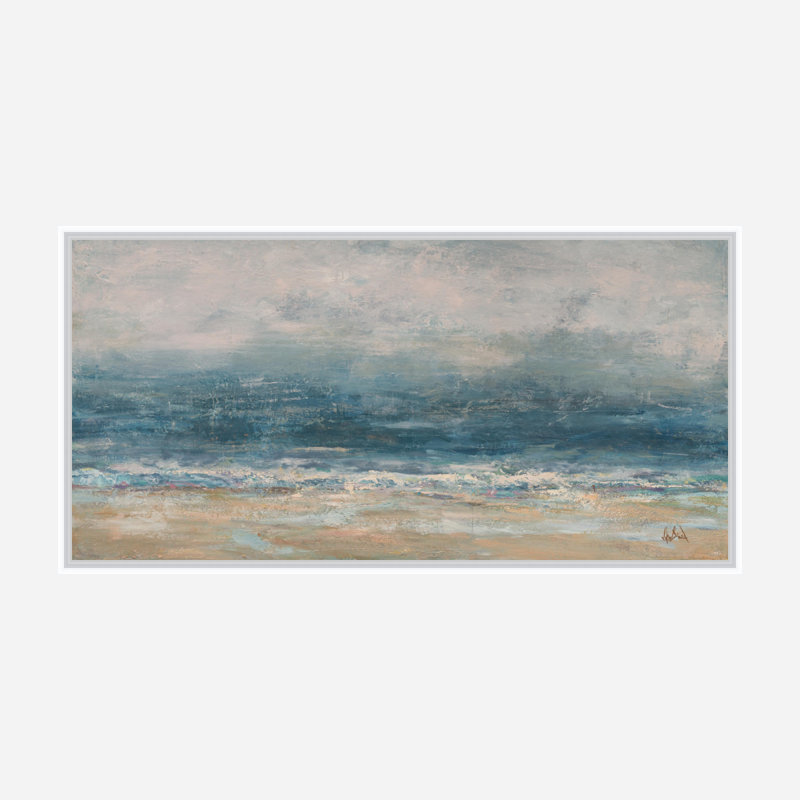 «Merging Tide» par John Beard - reproduction d'art sur toile tendue encadrée, Cadre flottant blanc