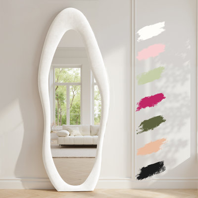 Farkhan Wavy Freestanding Mirror with Hooks