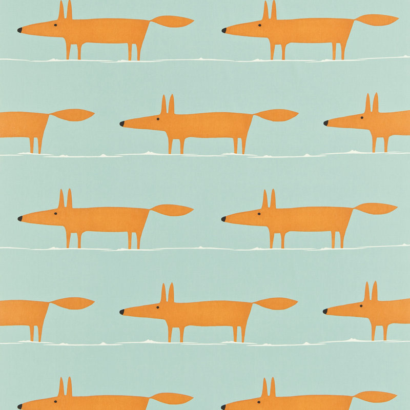 Mr Fox - 120071, Sky/Tangerine