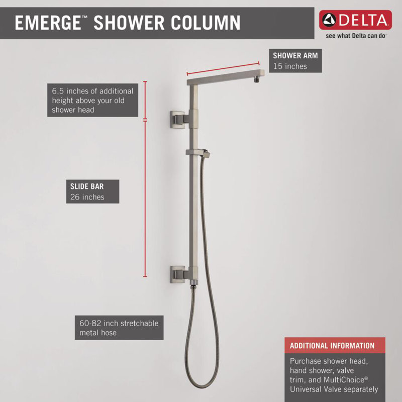 Shower Column Angular, Stainless Steel