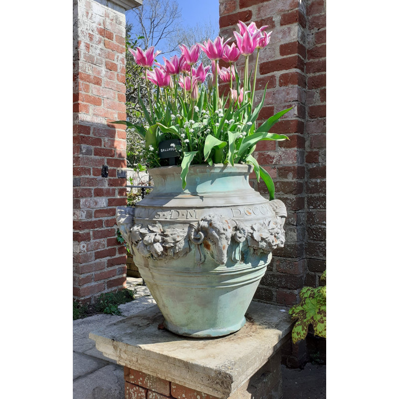 Pennypacker Fiberglass Urn Pot Planter, Beaten Copper