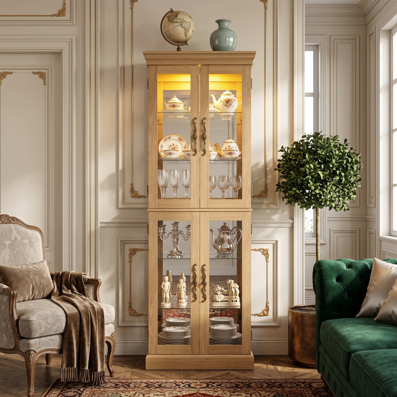 Vitrine vitrée chêne, Chêne