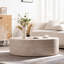 Table basse 38,19 po ronde avec motif, sans assemblage, couleur principale ambrée, ton de bois gris, finition laquée, rangement ouvert, fixation au sol, pour table moderne dans l'espace principal, convient au design contemporain