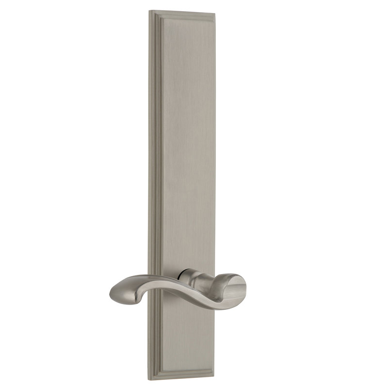 Grandeur Carré Tall Plate Single Dummy with Portofino Lever, Left Handed, Satin Nickel