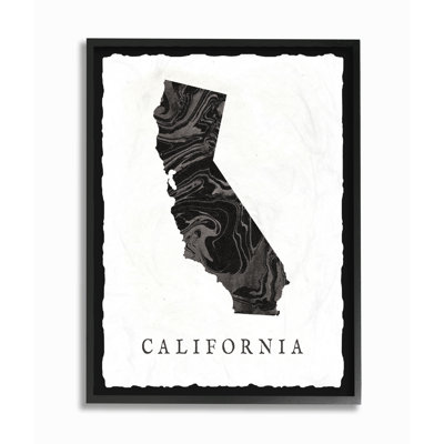« marbleed paper california state silhouette », impression