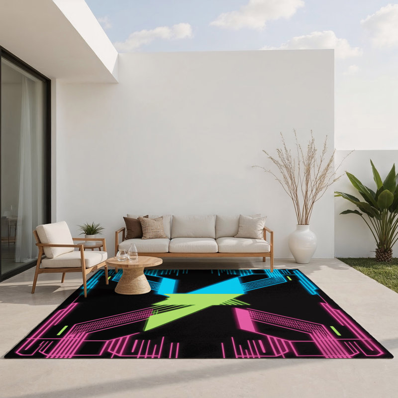 Glowstorm Indoor And Outdoor Area Rug, Rectangle 4' x 6'