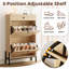 Rattan Shoe Storage Cabinet with 2 Flip Doors and 1 Drawer, 3 Adjustable Shelves for Entryway-107174924