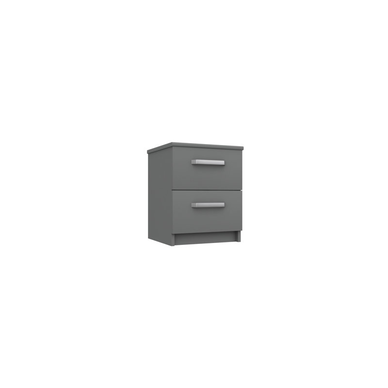 Narvaez 38.30cm W Manufactured Wood Bedside Table, Dust Grey Gloss