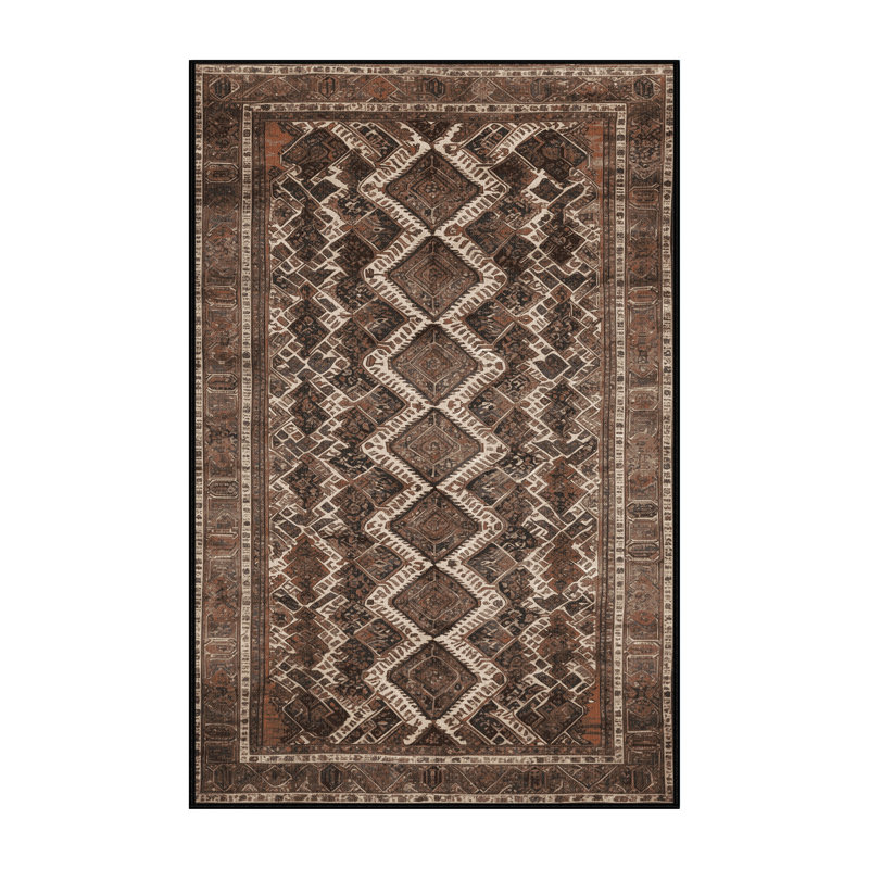 Tapis brun lavable à la machine, Rectangulaire 2 pi x 3 pi