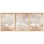 Ensemble d'art mural encadré en nuage 3 pièces - Warm Beige Misty Sky-112374902-112374903