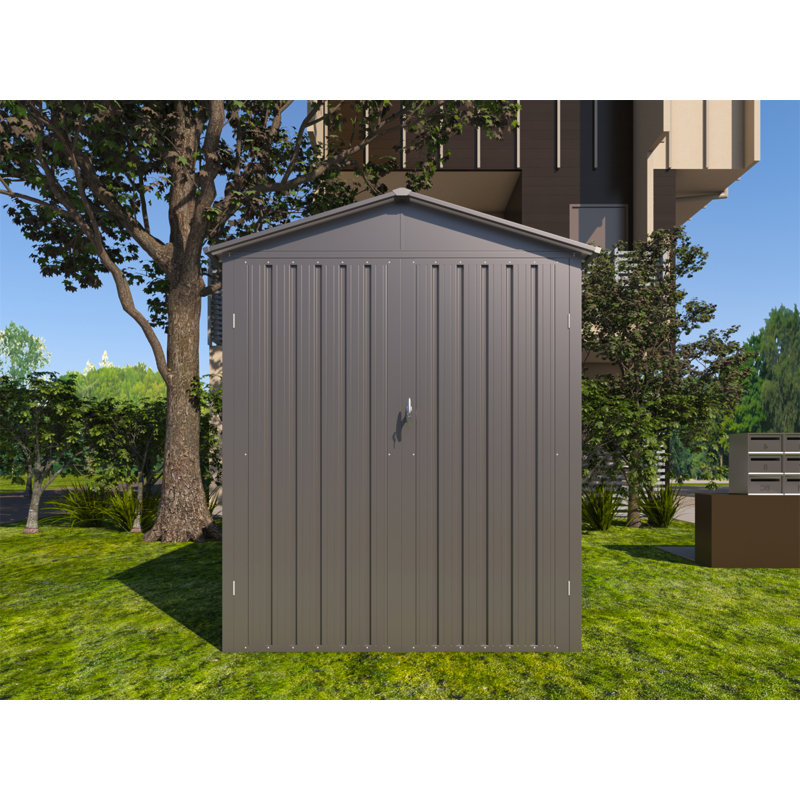 Remise de rangement extérieure pour motos avec fenêtre, sans rails ni accessoires, Gris